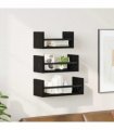 vidaXL Wall Shelf Set 3 pcs Black Oak 40 x 16 x 14 cm Engineered Wood