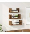 vidaXL Wall Shelf Set 3 pcs Old Wood 40 x 16 x 14 cm Engineered Wood