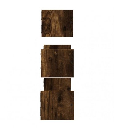 vidaXL 3 Piece Wall Shelf Set with Bars Smoked Oak Engineered wood