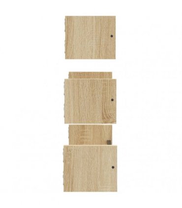vidaXL 3 Piece Wall Shelf Set with Bars Sonoma Oak Engineered wood