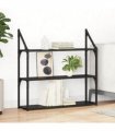 vidaXL Wall Shelf Black Oak 80 x 21 x 78.5 cm Engineered Wood