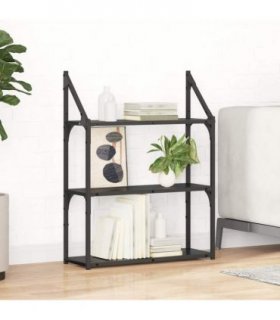 vidaXL Wall Shelf Black Oak 60 x 21 x 78.5 cm Engineered Wood