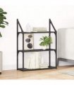 vidaXL Wall Shelf Black Oak 60 x 21 x 78.5 cm Engineered Wood