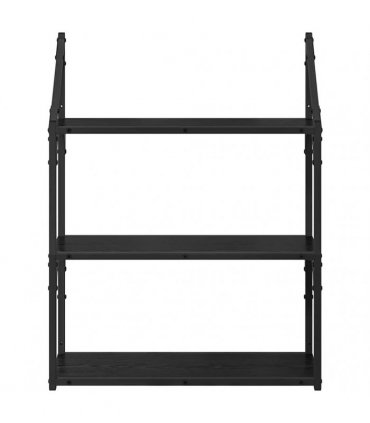 vidaXL Wall Shelf Black Oak 60 x 21 x 78.5 cm Engineered Wood