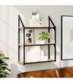 vidaXL 3-Tier Wall Shelf Sonoma Oak 60x21x78.5 cm Engineered Wood — Size: 60 x 21 x 78.5 cm