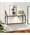 vidaXL 2-Tier Wall Shelf Sonoma Oak 80x21x51 cm Engineered Wood — Size: 80 x 21 x 51 cm