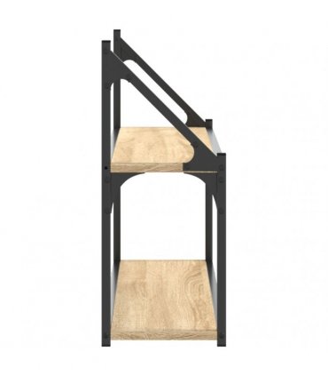 vidaXL 2-Tier Wall Shelf Sonoma Oak 80x21x51 cm Engineered Wood — Size: 80 x 21 x 51 cm