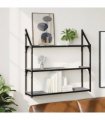 vidaXL 3-Tier Wall Shelf Grey Sonoma 80x21x78.5 cm Engineered Wood — Size: 80 x 21 x 78.5 cm