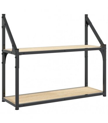 vidaXL Wall Shelf | Sonoma Oak | Engineered Wood | Medium | Wall Shelf — Size: 60 x 21 x 51 cm