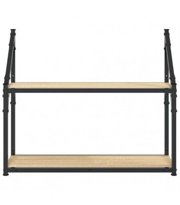 vidaXL Wall Shelf | Sonoma Oak | Engineered Wood | Medium | Wall Shelf — Size: 60 x 21 x 51 cm