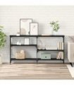 vidaXL Console Table Black Oak 150 x 29 x 76.5 cm Engineered Wood