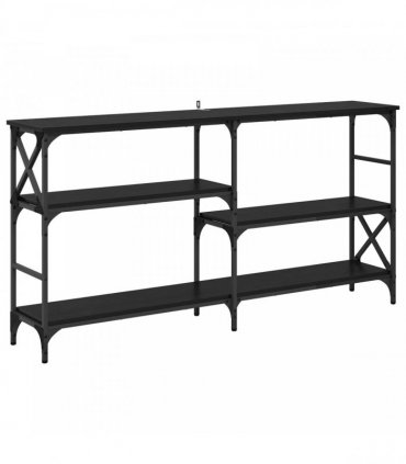 vidaXL Console Table Black Oak 150 x 29 x 76.5 cm Engineered Wood