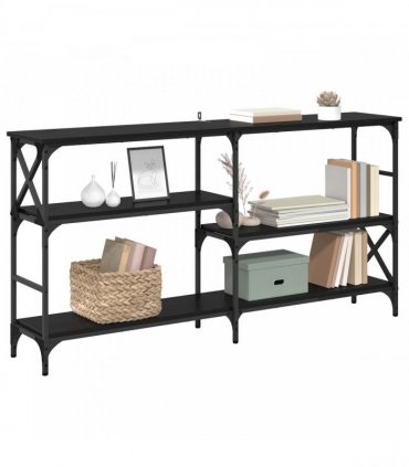 vidaXL Console Table Black Oak 150 x 29 x 76.5 cm Engineered Wood