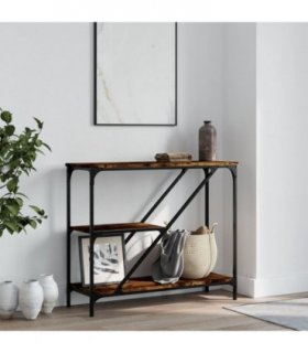 vidaXL Console Table Smoked Oak 88.5x30x75 cm Engineered Wood