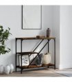 vidaXL Console Table Smoked Oak 88.5x30x75 cm Engineered Wood