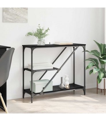 vidaXL Console Table Black Oak 88.5 x 30 x 75 cm Engineered Wood