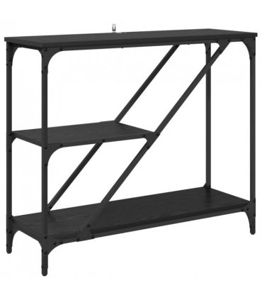 vidaXL Console Table Black Oak 88.5 x 30 x 75 cm Engineered Wood