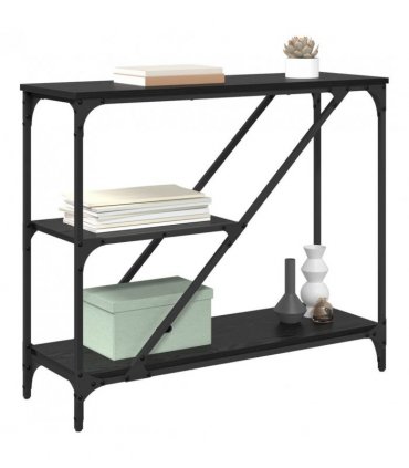 vidaXL Console Table Black Oak 88.5 x 30 x 75 cm Engineered Wood