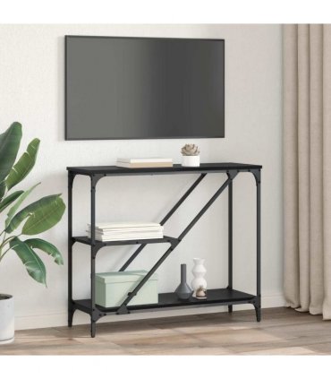 vidaXL Console Table Black Oak 88.5 x 30 x 75 cm Engineered Wood