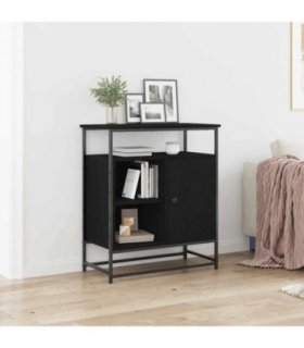 vidaXL Sideboard Black Oak 69 x 35 x 80 cm Engineered Wood