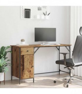 vidaXL Computer Desk Old Wood 131 x 48 x 75 cm Engineered Wood
