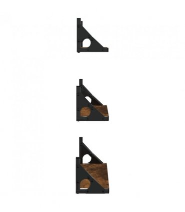 vidaXL 3 Piece Wall Shelf Set Smoked Oak Engineered Wood