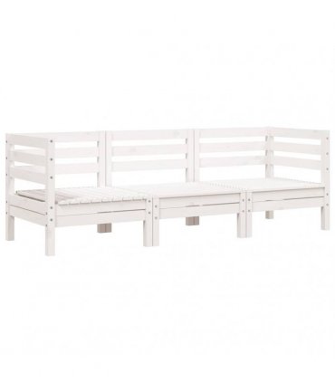 vidaXL Garden Sofa | White | Solid pine wood | 3-seater | Modular | Garden Sofa — Colour: white pine, Model: 2x corner + middle
