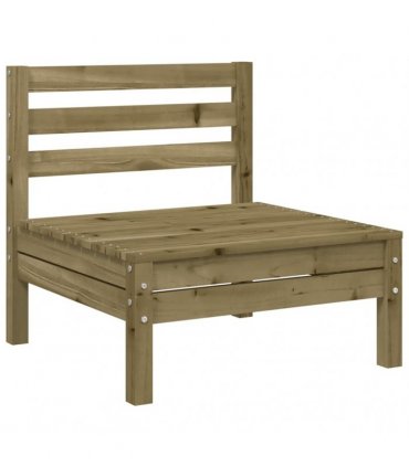 vidaXL Garden Sofa | Natural wood | Treated pine wood — Colour: natural impregnated, Model: middle sofa