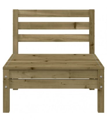 vidaXL Garden Sofa | Natural wood | Treated pine wood — Colour: natural impregnated, Model: middle sofa