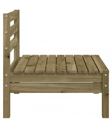vidaXL Garden Sofa | Natural wood | Treated pine wood — Colour: natural impregnated, Model: middle sofa