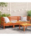 vidaXL Garden Sofa | Wax Brown | Solid Pine Wood | 3-Seater | Modular — Model: 2x corner + middle