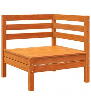vidaXL Garden Sofa | Wax Brown | Solid Pine Wood | 3-Seater | Modular — Model: 2x corner + middle