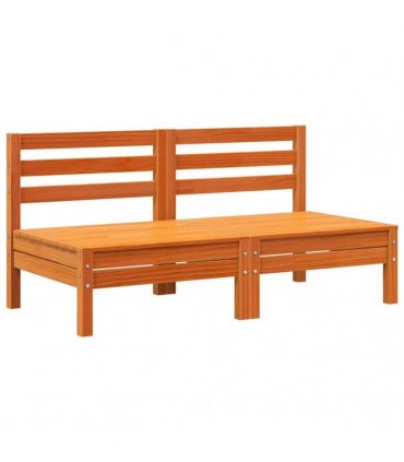 vidaXL Garden Sofa | Set of 2 | Wax Brown | Solid Pine Wood | Large | Modular — Model: middle sofa