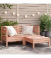vidaXL Garden Sofa | Natural wood | Solid Douglas wood | 2-seater | Modul — Colour: natural douglas, Model: 2x corner + footrest