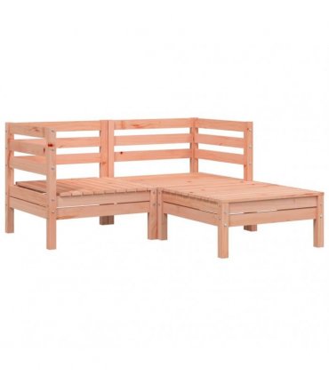 vidaXL Garden Sofa | Natural wood | Solid Douglas wood | 2-seater | Modul — Colour: natural douglas, Model: 2x corner + footrest