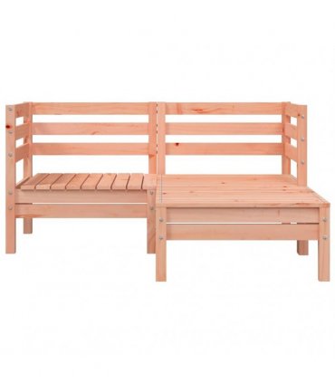 vidaXL Garden Sofa | Natural wood | Solid Douglas wood | 2-seater | Modul — Colour: natural douglas, Model: 2x corner + footrest