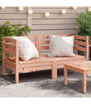 vidaXL Garden Sofa | Set of 2 | Natural wood | Solid Douglas wood | Medium — Colour: natural douglas, Model: corner sofa