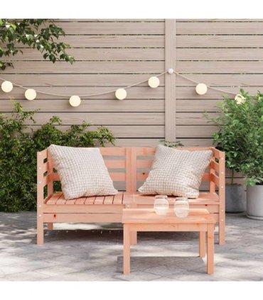 vidaXL Garden Sofa | Set of 2 | Natural wood | Solid Douglas wood | Medium — Colour: natural douglas, Model: corner sofa