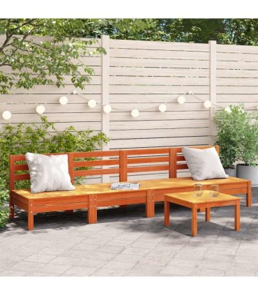 vidaXL Garden Sofa | Set of 4 | Wax brown | Solid pine wood | Standard | Modular — Model: middle sofa
