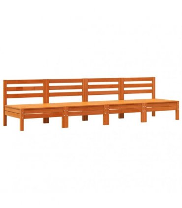vidaXL Garden Sofa | Set of 4 | Wax brown | Solid pine wood | Standard | Modular — Model: middle sofa
