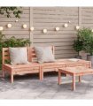 vidaXL Garden Sofa | Natural Wood | Solid Douglas Fir wood | 3-seater | M — Colour: natural douglas, Model: 2x middle + footrest