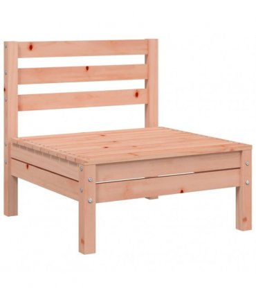 vidaXL Garden Sofa | Natural Wood | Solid Douglas Fir wood | 3-seater | M — Colour: natural douglas, Model: 2x middle + footrest