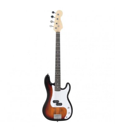vidaXL Electric Bass Guitar for Beginner with Bag Brown and White 4/4 46"