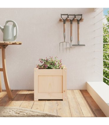 vidaXL Garden Planter 31x31x31 cm Solid Wood Pine — Colour: natural pine