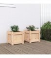 vidaXL Garden Planters 2 pcs Solid Wood Pine — Colour: natural pine
