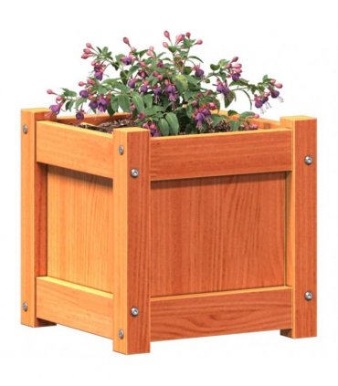 vidaXL Garden Planters 2 pcs Wax Brown Solid Wood Pine — Colour: brown pine