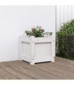 vidaXL Garden Planter White 31x31x31 cm Solid Wood Pine — Colour: white pine
