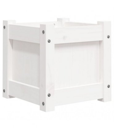 vidaXL Garden Planter White 31x31x31 cm Solid Wood Pine — Colour: white pine