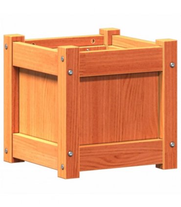 vidaXL Garden Planter Wax Brown 31x31x31 cm Solid Wood Pine — Colour: brown pine