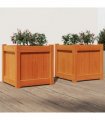 vidaXL Garden Planters 2 pcs Wax Brown Solid Wood Pine — Colour: brown pine — V0672045354